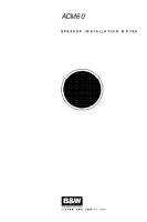 Bowers & Wilkins ACM-60-Owner-Manual
